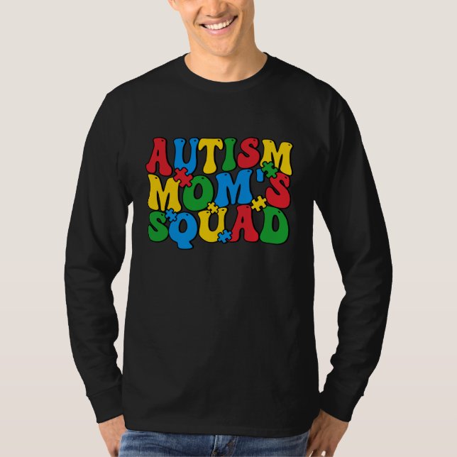 Autism Awareness Autism Mom's Squad Puzzle Pieces  T-Shirt (Vorderseite)