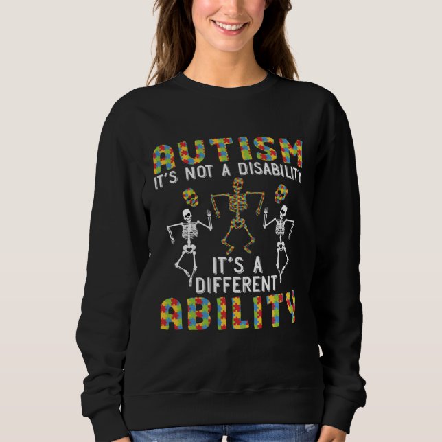 Autism Awareness Autism Skeleton Autism Support Sweatshirt (Vorderseite)