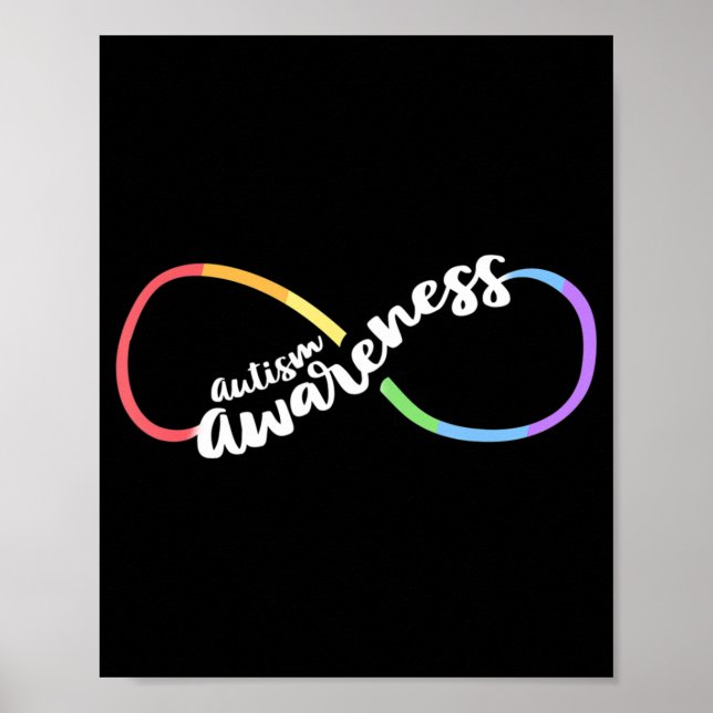 Autism Awareness Autistic Acceptance Rainbow Infin Poster (Vorne)