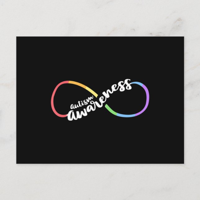 Autism Awareness Autistic Acceptance Rainbow Infin Postkarte (Vorderseite)