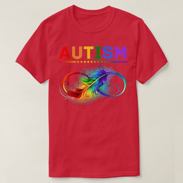 Autism Awareness Autistic Support Feather Ribbon M T-Shirt (Design vorne)