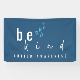 autism awareness be kind blue hearts modern  banner