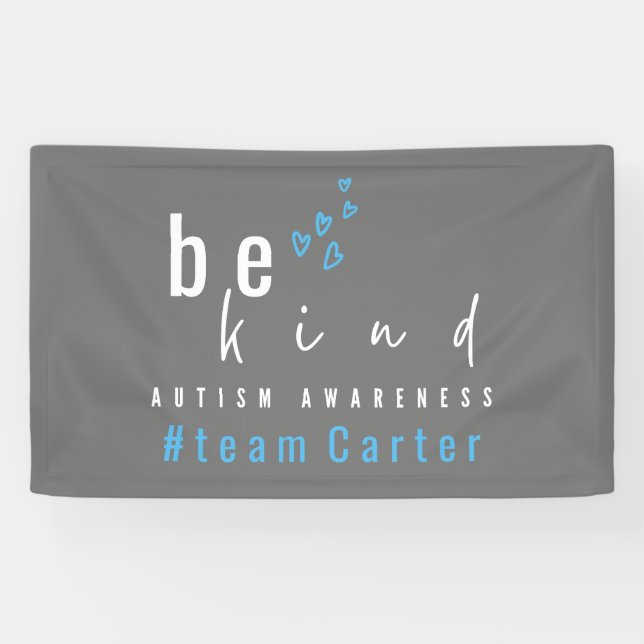 autism awareness be kind blue team name modern banner (Horizontal)