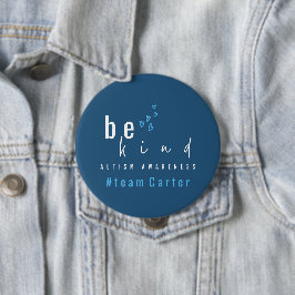 autism awareness be kind blue team name modern  button