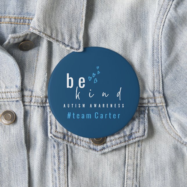 autism awareness be kind blue team name modern  button (Beispiel)