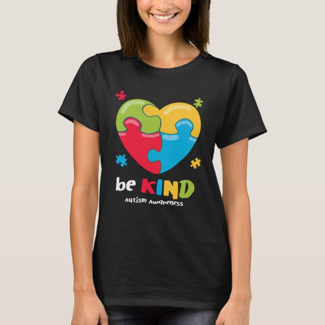 Autism Awareness   Be Kind Puzzle Heart Kindness   T-Shirt (Vorderseite)