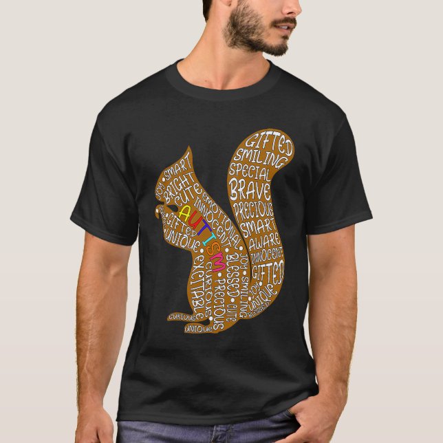 Autism Awareness Big Brother Squirrel T-Shirt (Vorderseite)