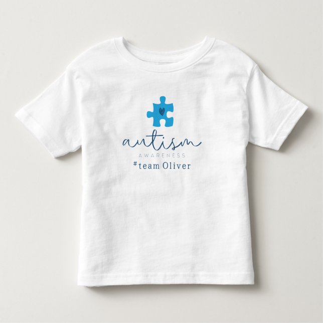 autism awareness blue puzzle piece #team name  kleinkind t-shirt (Vorderseite)