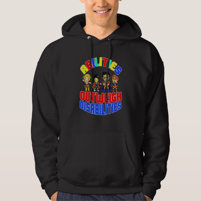 Autism Awareness Boy Abilities Outweigh Disabiliti Hoodie (Vorderseite)