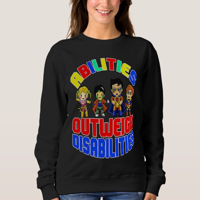 Autism Awareness Boy Abilities Outweigh Disabiliti Sweatshirt (Vorderseite)