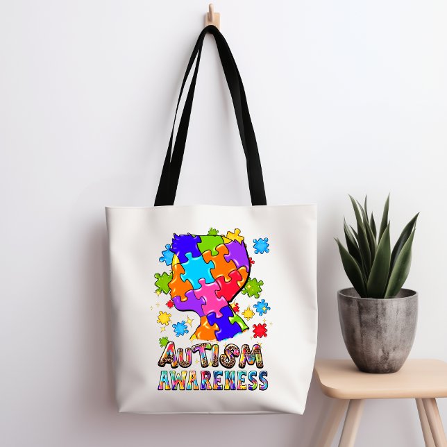 Autism Awareness Boy Puzzle Tote Bag (Von Creator hochgeladen)