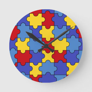 Autism Awareness Clock 8 Runde Wanduhr