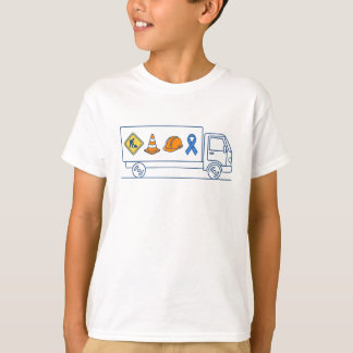 Autism Awareness Construction Truck Support Ribbon T-Shirt