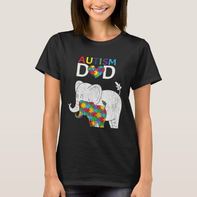 Autism Awareness Dad Father Autistic Kid Awareness T-Shirt (Vorderseite)