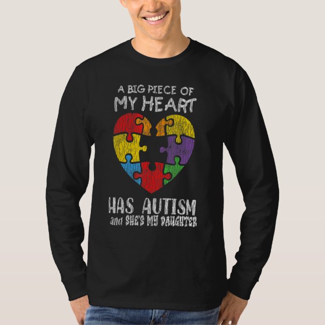 Autism Awareness  Dad Mom Daughter Autistic Kids A T-Shirt (Vorderseite)