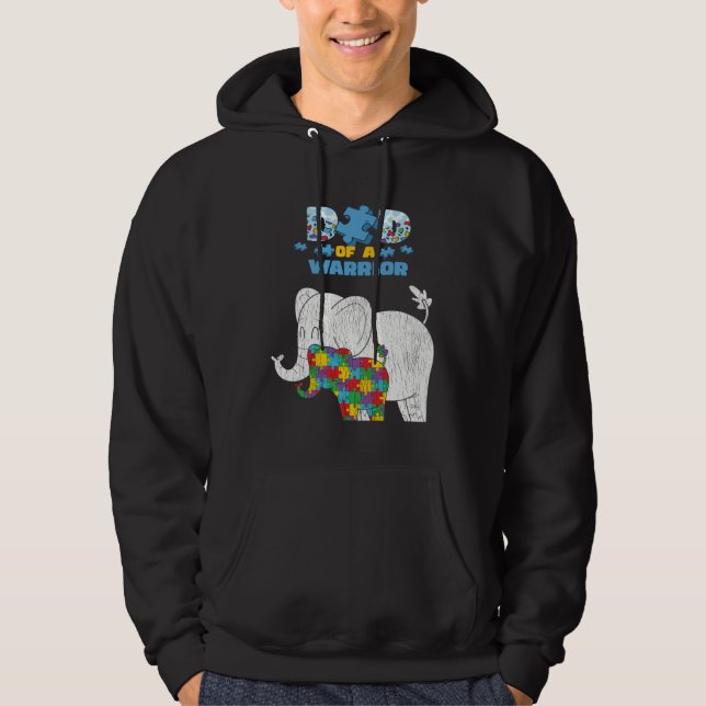 Autism Awareness Dad Of A Warrior Proud Autism Son Hoodie (Vorderseite)
