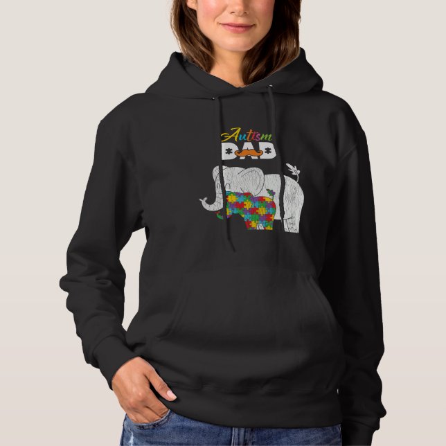 Autism Awareness Dad Proud Autistic Son Daughter E Hoodie (Vorderseite)