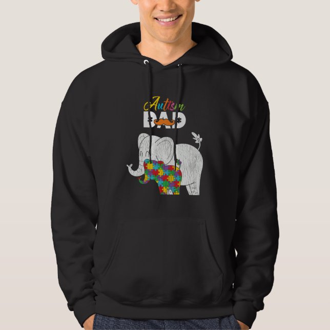 Autism Awareness Dad Proud Autistic Son Daughter E Hoodie (Vorderseite)