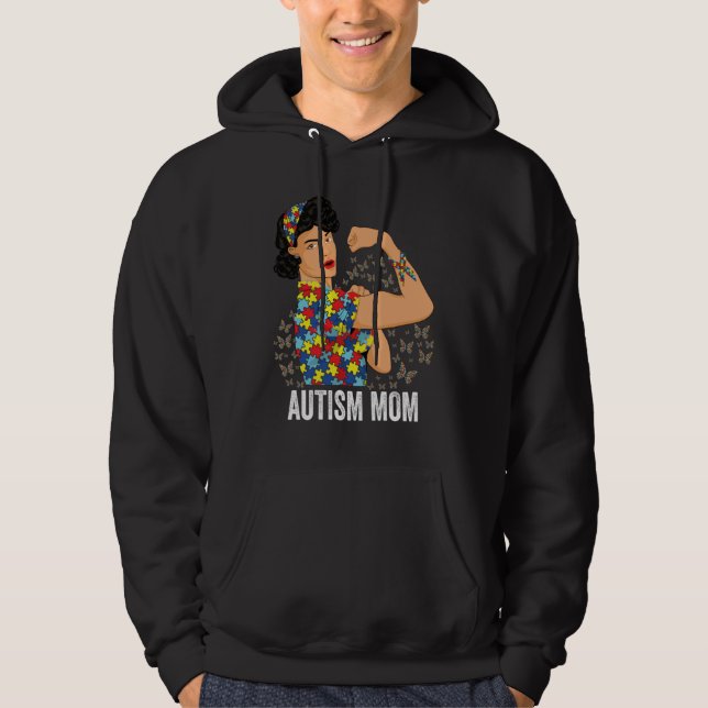 Autism Awareness Day Strong Woman Autism Mom  1 Hoodie (Vorderseite)