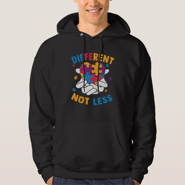 Autism Awareness Different Not Less For Autistic Hoodie (Vorderseite)