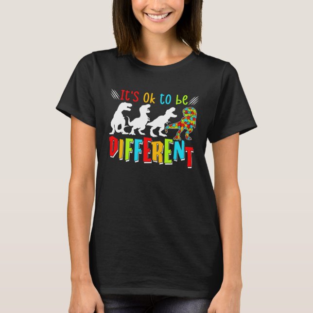 Autism Awareness Dinosaurs Kid Boys Autism Differe T-Shirt (Vorderseite)