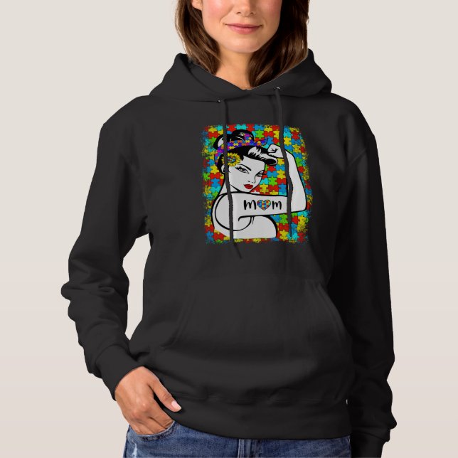 Autism Awareness for Mom Warrior kids autism Mothe Hoodie (Vorderseite)