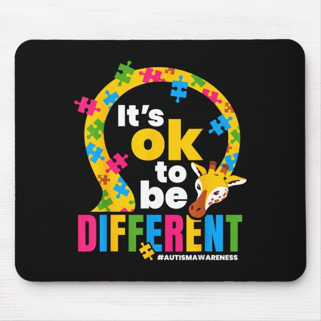 Autism Awareness Giraffe It’s Ok To Be Different G Mousepad (Vorne)