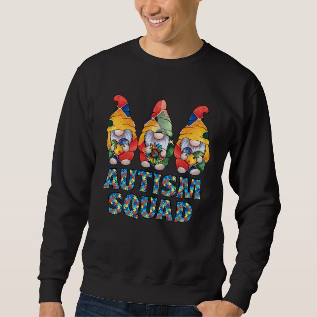 Autism Awareness Gnomes Puzzle Autism Squad Be Kin Sweatshirt (Vorderseite)