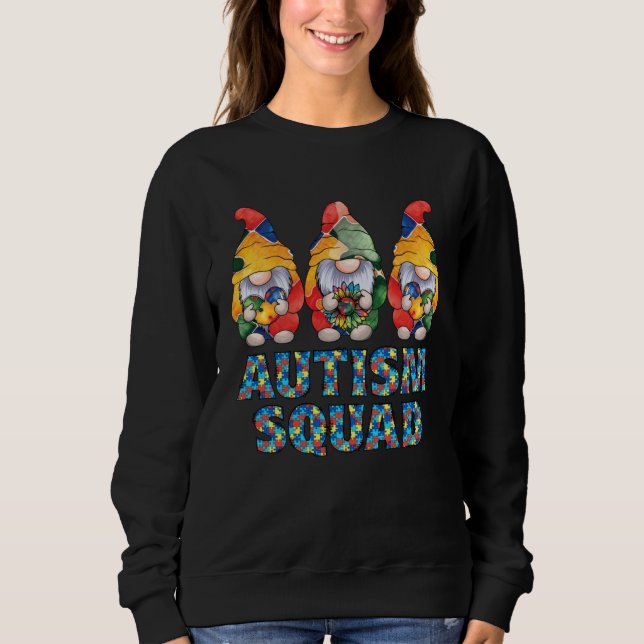 Autism Awareness Gnomes Puzzle Autism Squad Be Kin Sweatshirt (Vorderseite)
