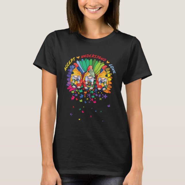 Autism Awareness Gnomes Puzzle Kindness T-Shirt (Vorderseite)