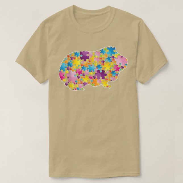 Autism Awareness Guinea pig Animals Puzzle for Men T-Shirt (Design vorne)