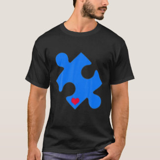 Autism Awareness Heart Puzzle Pieces T-Shirt