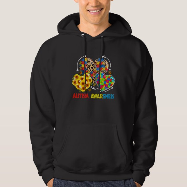 Autism Awareness Hearts Leopard Autism Life Womens Hoodie (Vorderseite)