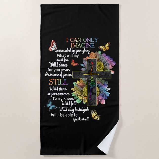 Autism Awareness I Can Only Imagine Jesus Faith Strandtuch (Vorderseite)