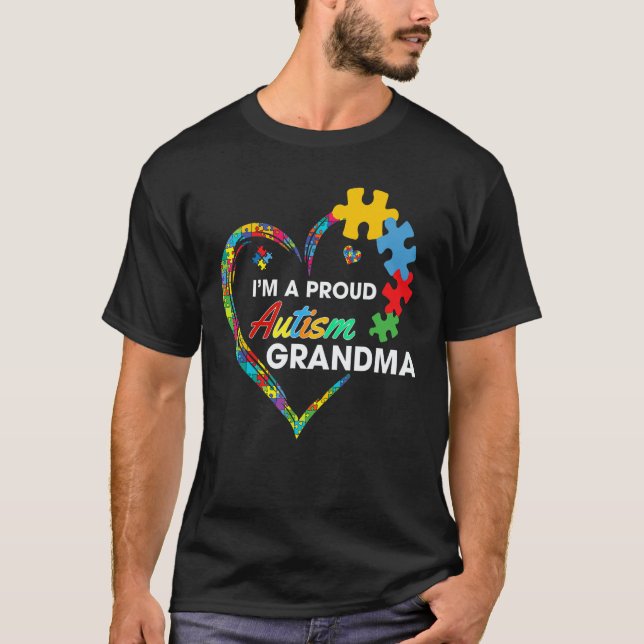 Autism Awareness  I m A Proud Grandma Love Puzzle  T-Shirt (Vorderseite)