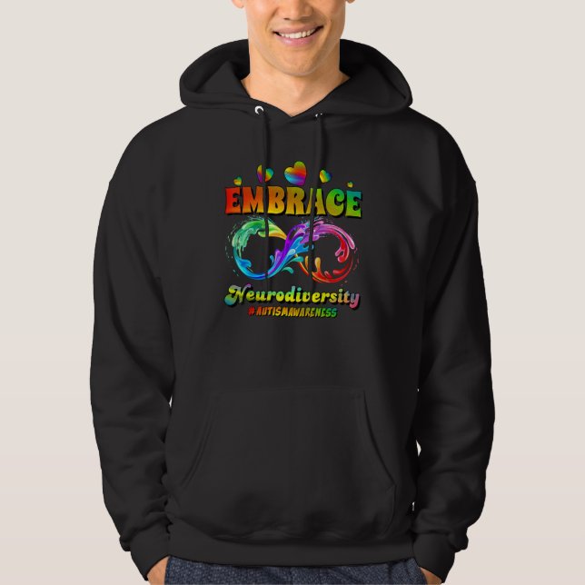 Autism Awareness Infinity Symbol Embrace Neurodive Hoodie (Vorderseite)