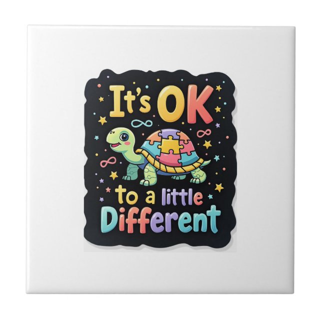 Autism Awareness It's Ok To Be A Little Different  Fliese (Vorderseite)