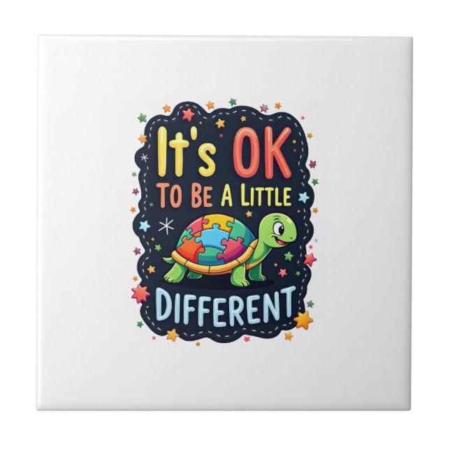 Autism Awareness It's Ok To Be A Little Different  Fliese (Vorderseite)