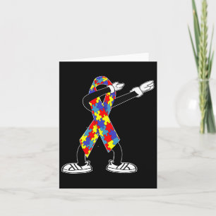 Autism Awareness Kids Dabbing Puzzle Piece Love Da Karte