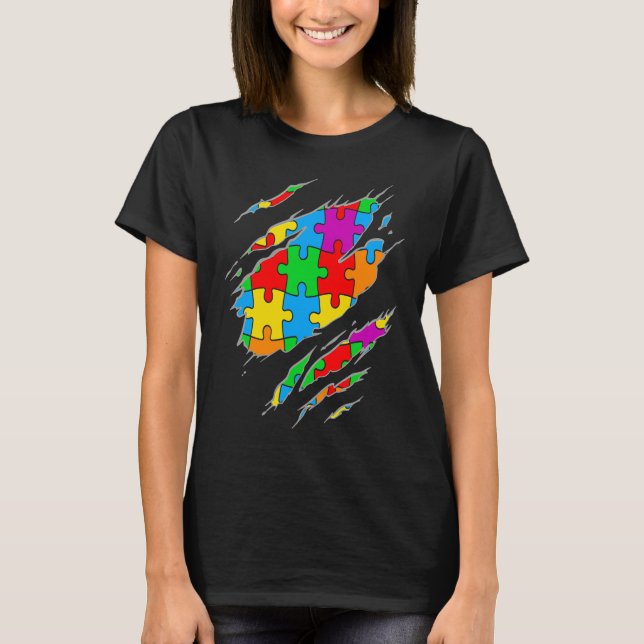 Autism Awareness  Kids Puzzle Sayings Graphic Plus T-Shirt (Vorderseite)