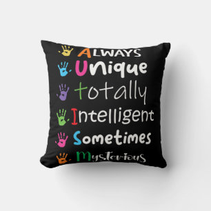Autism Awareness Kindness  Always Unique Totally  Kissen