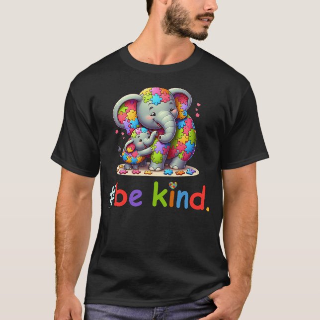 Autism Awareness Kindness Gifts Elephant Mom Baby  T-Shirt (Vorderseite)