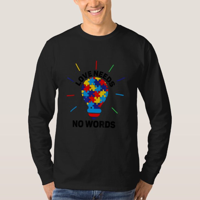 Autism Awareness Love Puzzle Heart Accept Support T-Shirt (Vorderseite)