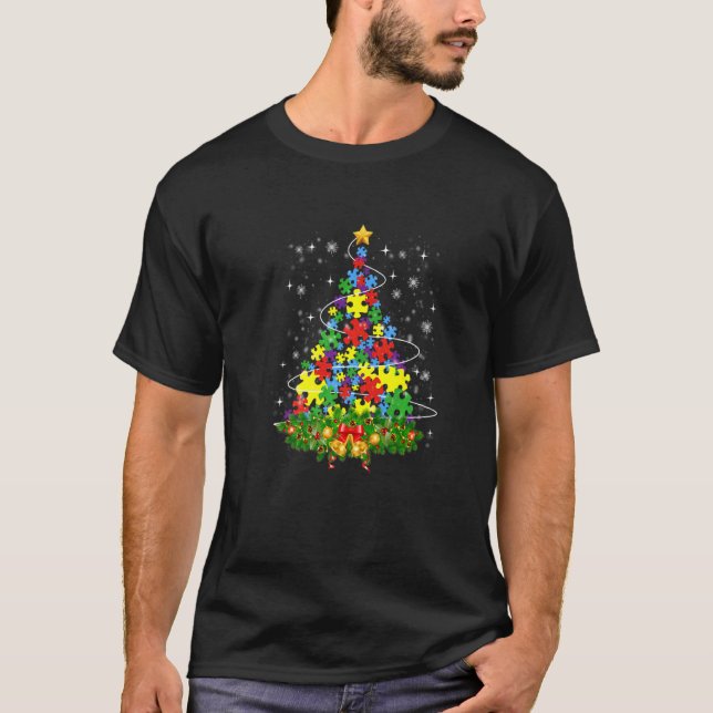 Autism Awareness Merry Christmas Tree 2022 Autism  T-Shirt (Vorderseite)