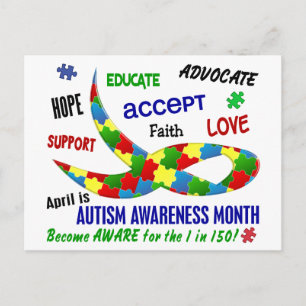 AUTISM AWARENESS MONAT APRIL POSTKARTE