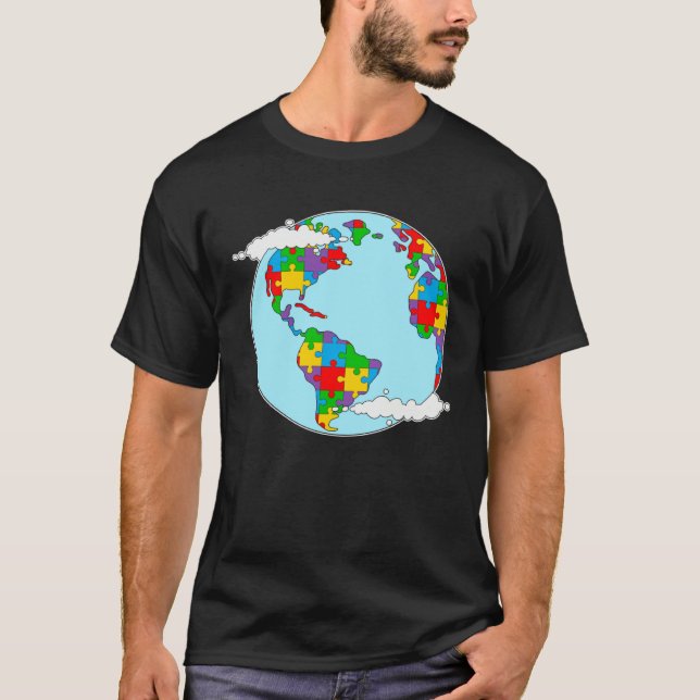 Autism Awareness Month Earth Day 2023 Puzzle Piece T-Shirt (Vorderseite)