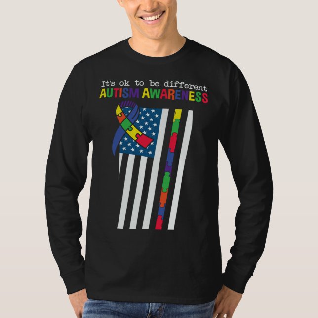 Autism Awareness Month It s OK To Be Different Aut T-Shirt (Vorderseite)