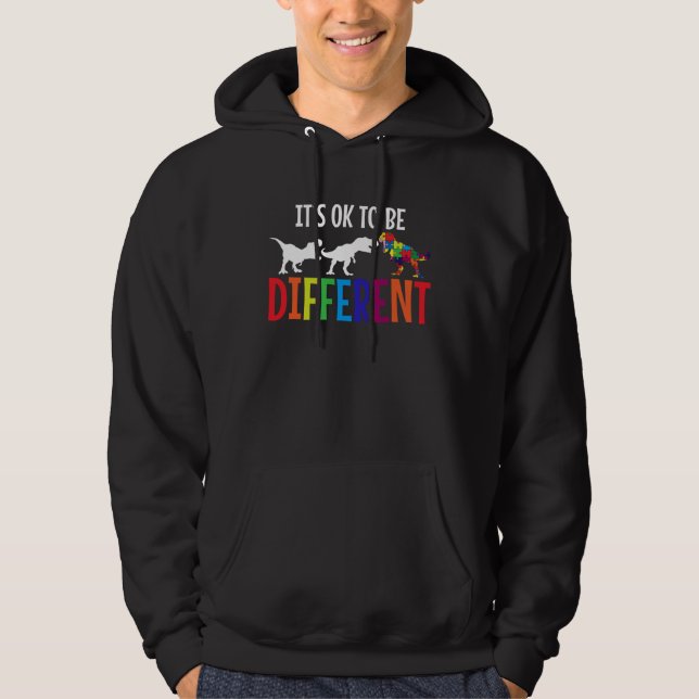 Autism Awareness Month Rex Puzzle Dino Neurodivers Hoodie (Vorderseite)
