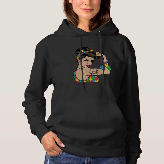 Autism Awareness Mother Mom Autistic Strong Woman  Hoodie (Vorderseite)