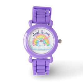 Autism Awareness Pastel Rainbow Puzzle Pieces Armbanduhr